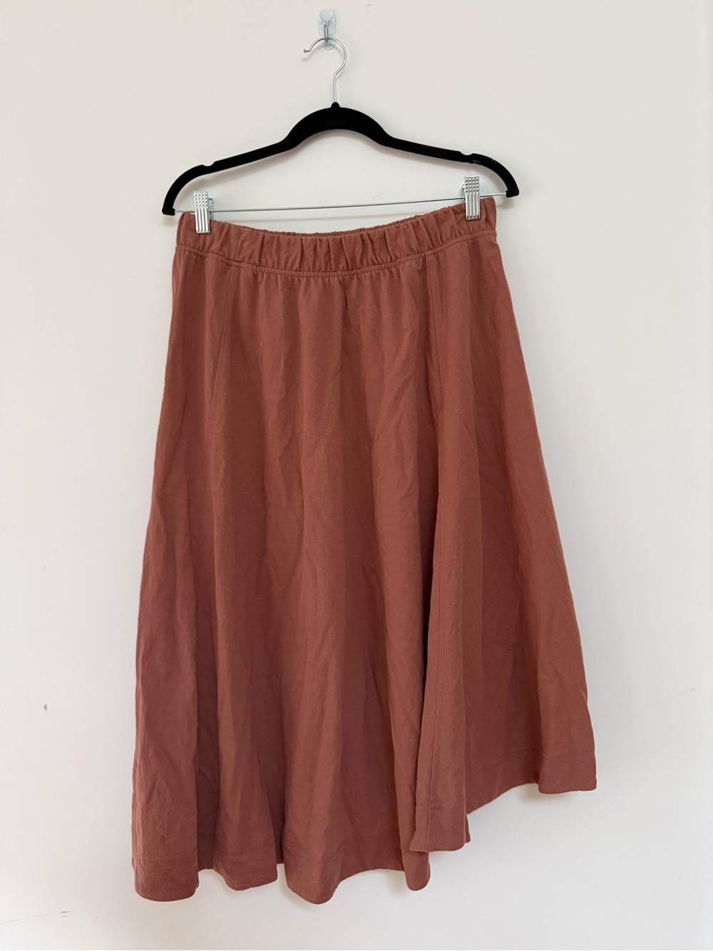Uniqlo Rust A-Line Midi Skirt